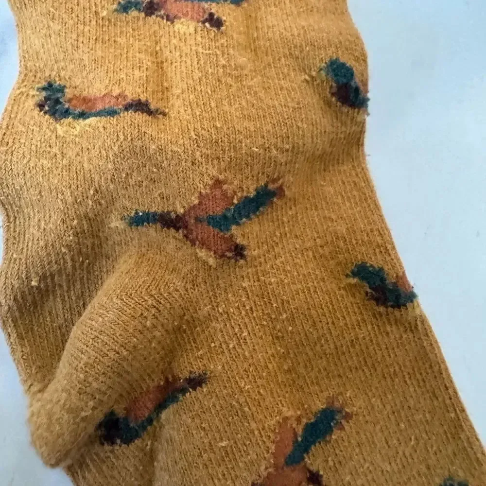 FREE w/purchase Zara Kids Brown mallard duck hunting lodge Socks animal copper